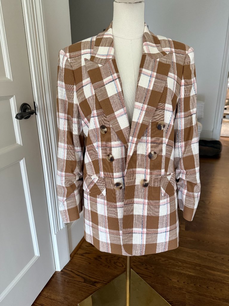 Veronica Beard Beacon Dickey Jacket In Ochre Multi Size 12 $698 Retail